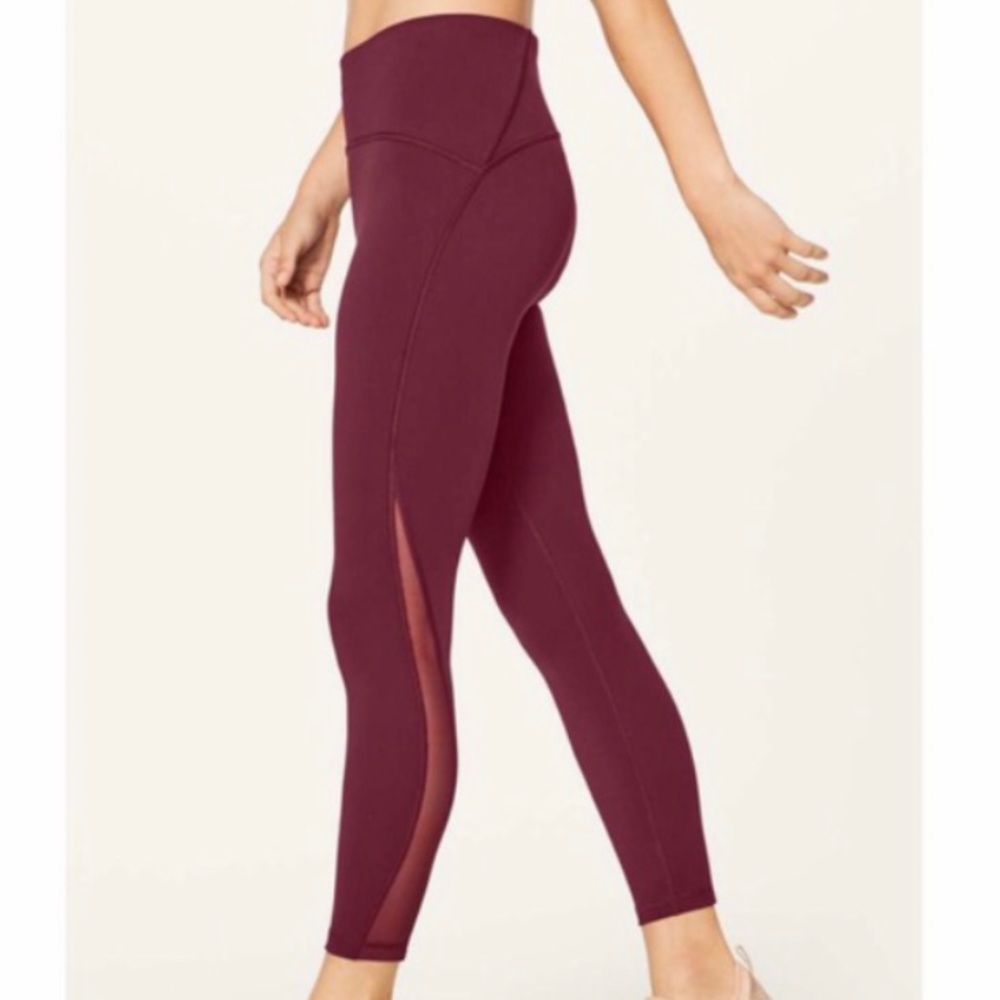 Burgundy Lululemon Train Times 7/8 legging